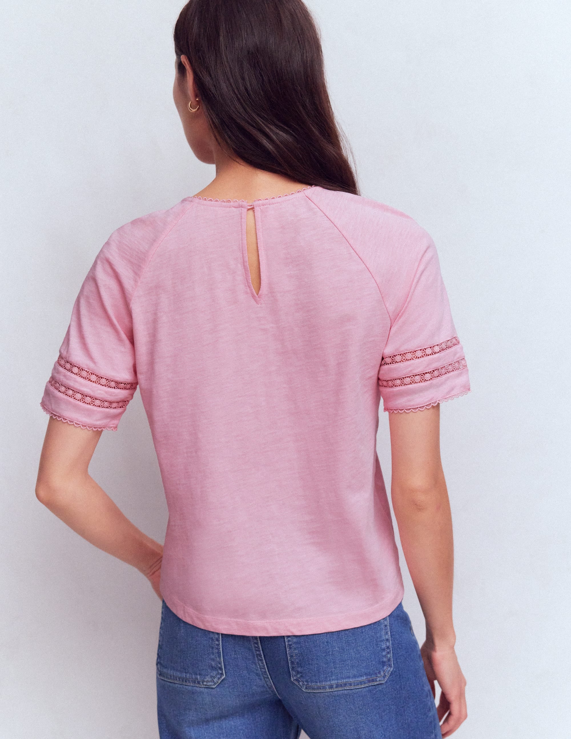 T-shirt Poppy à col rond et détails-Dauphin rose - Image 3