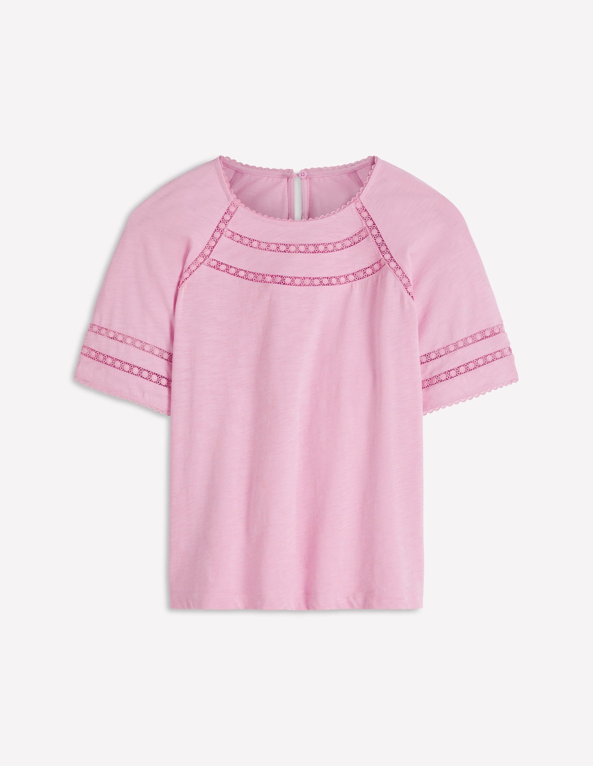 T-shirt Poppy à col rond et détails-Dauphin rose - Image 5