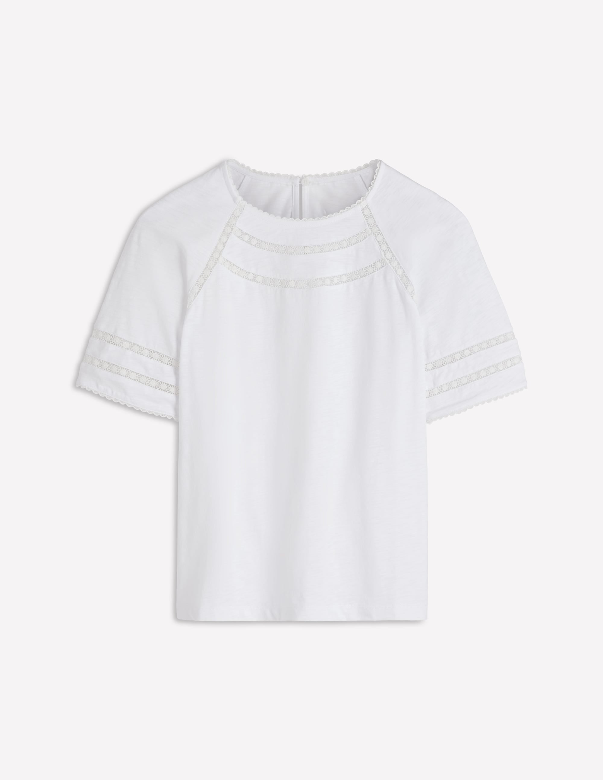 T-shirt Poppy à col rond et détails-Blanc - Image 5