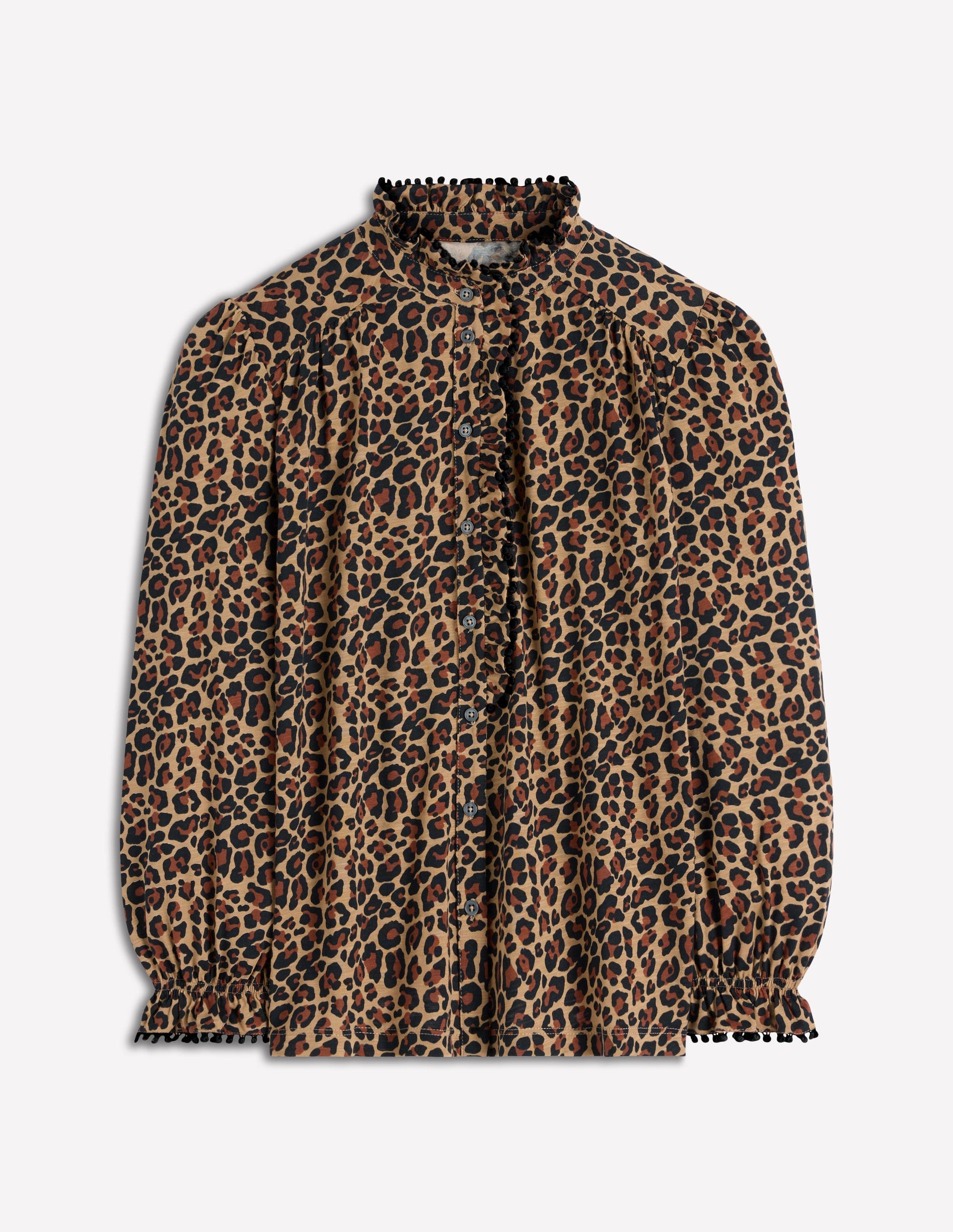 Emily Rüschenhemd mit Bommel-Detail-Kamelbraun, Gepard Pop-6