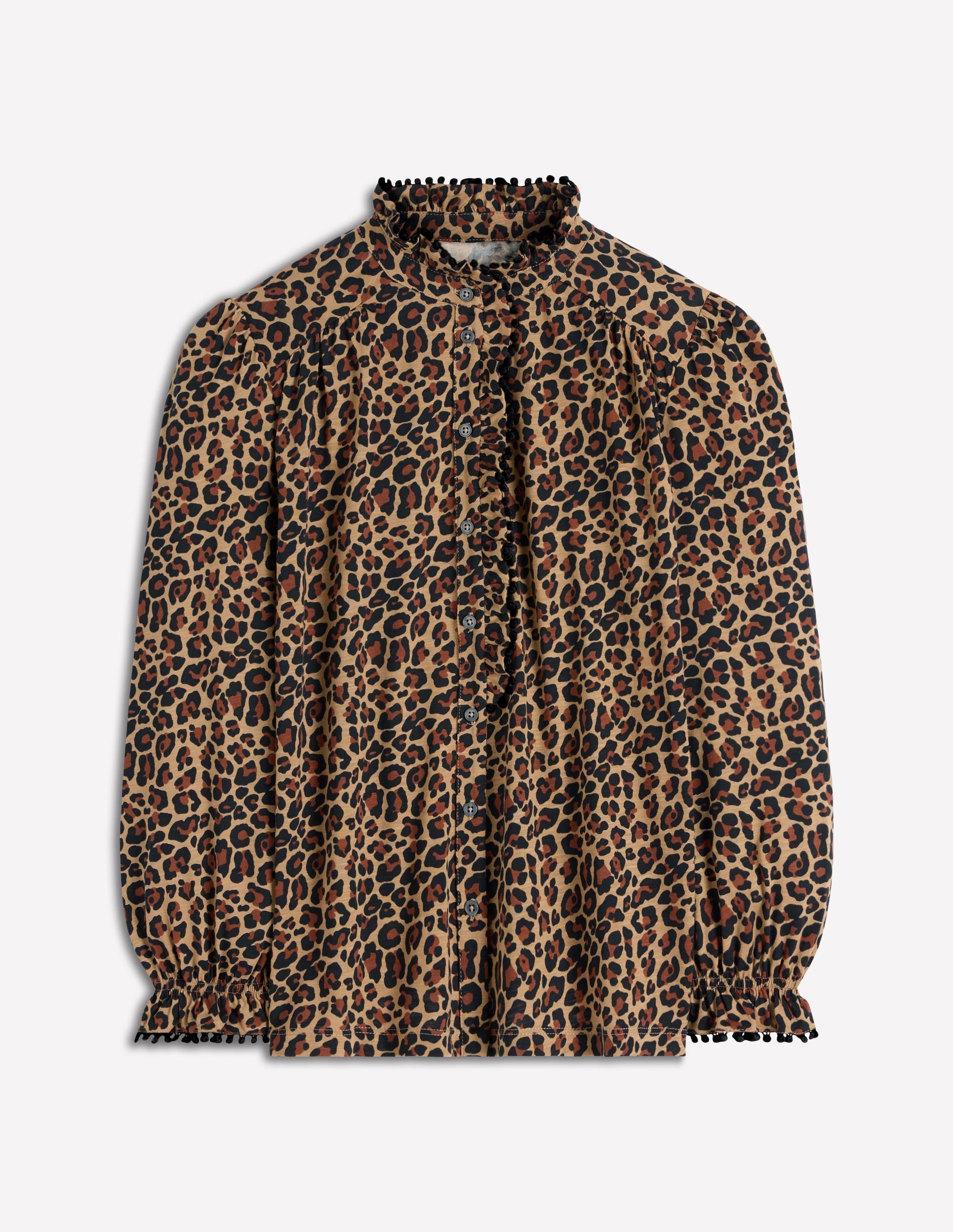 Chemise Emily à volants et pompons-Pois guépard - Image 6