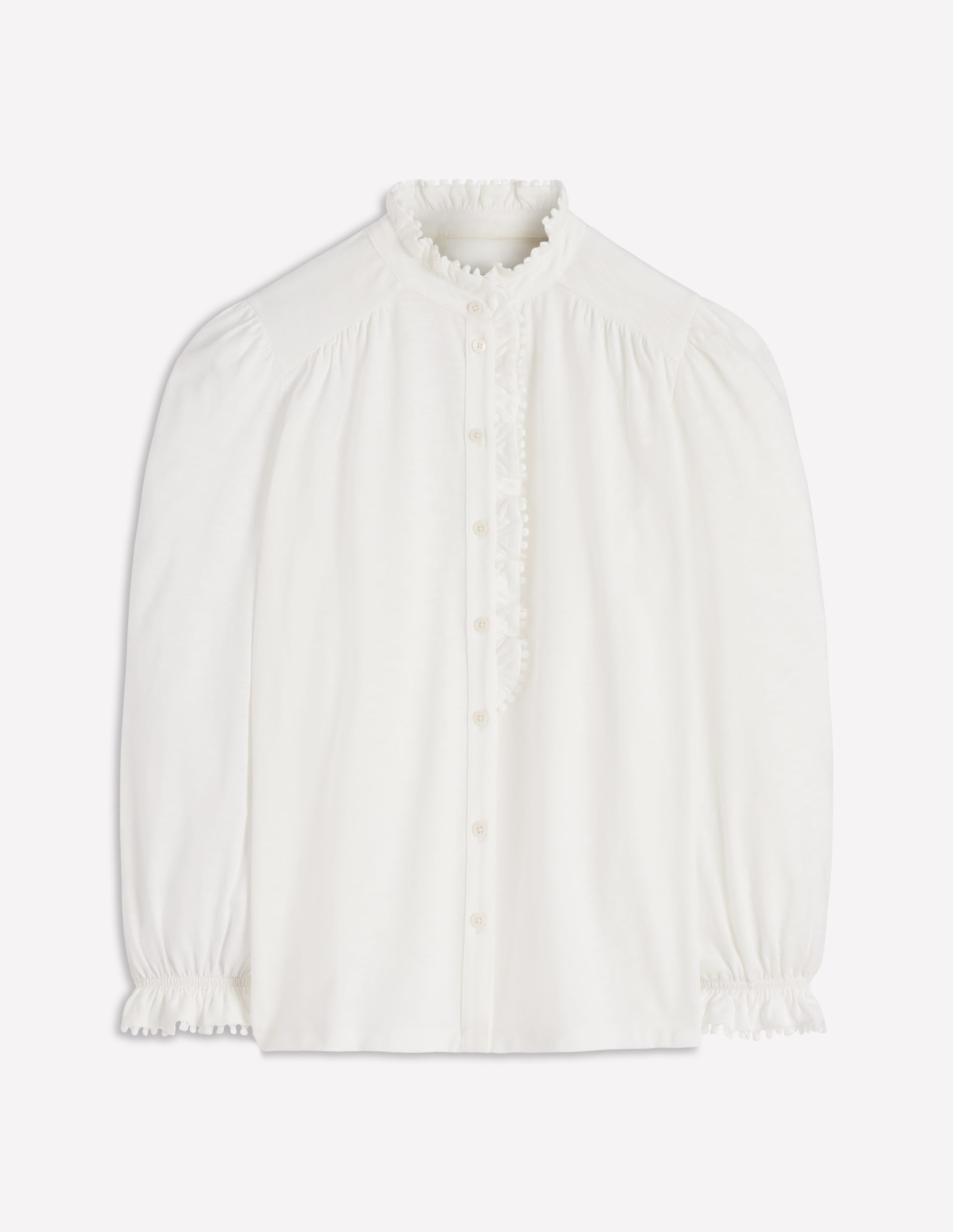 Chemise Emily à volants et pompons-Ivoire - Image 6