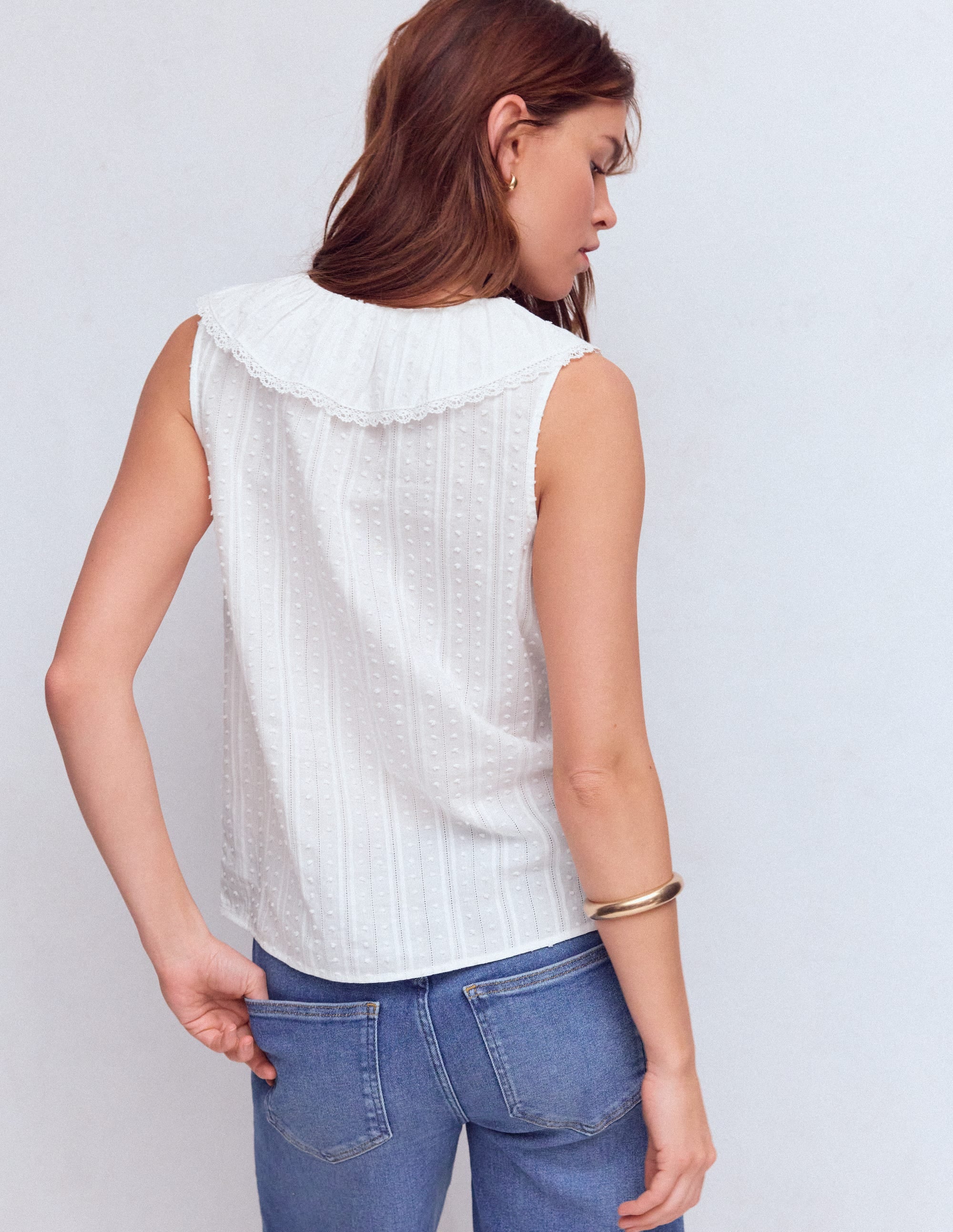 Eliza Sleeveless Top-White - Image 3