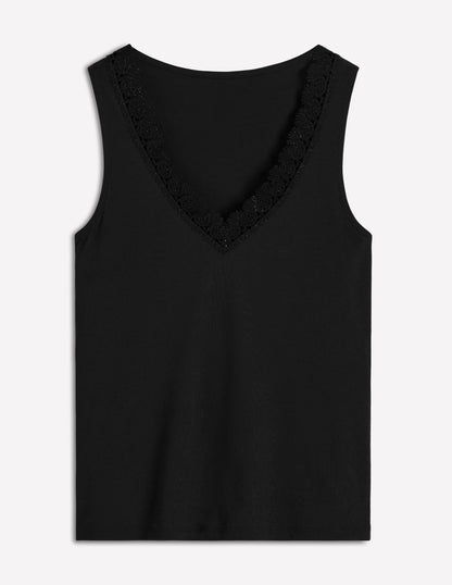 Flora Lace Trim Supersoft Vest-Black Beauty-5