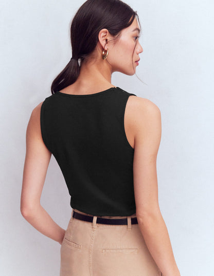 Flora Lace Trim Supersoft Vest-Black Beauty-3