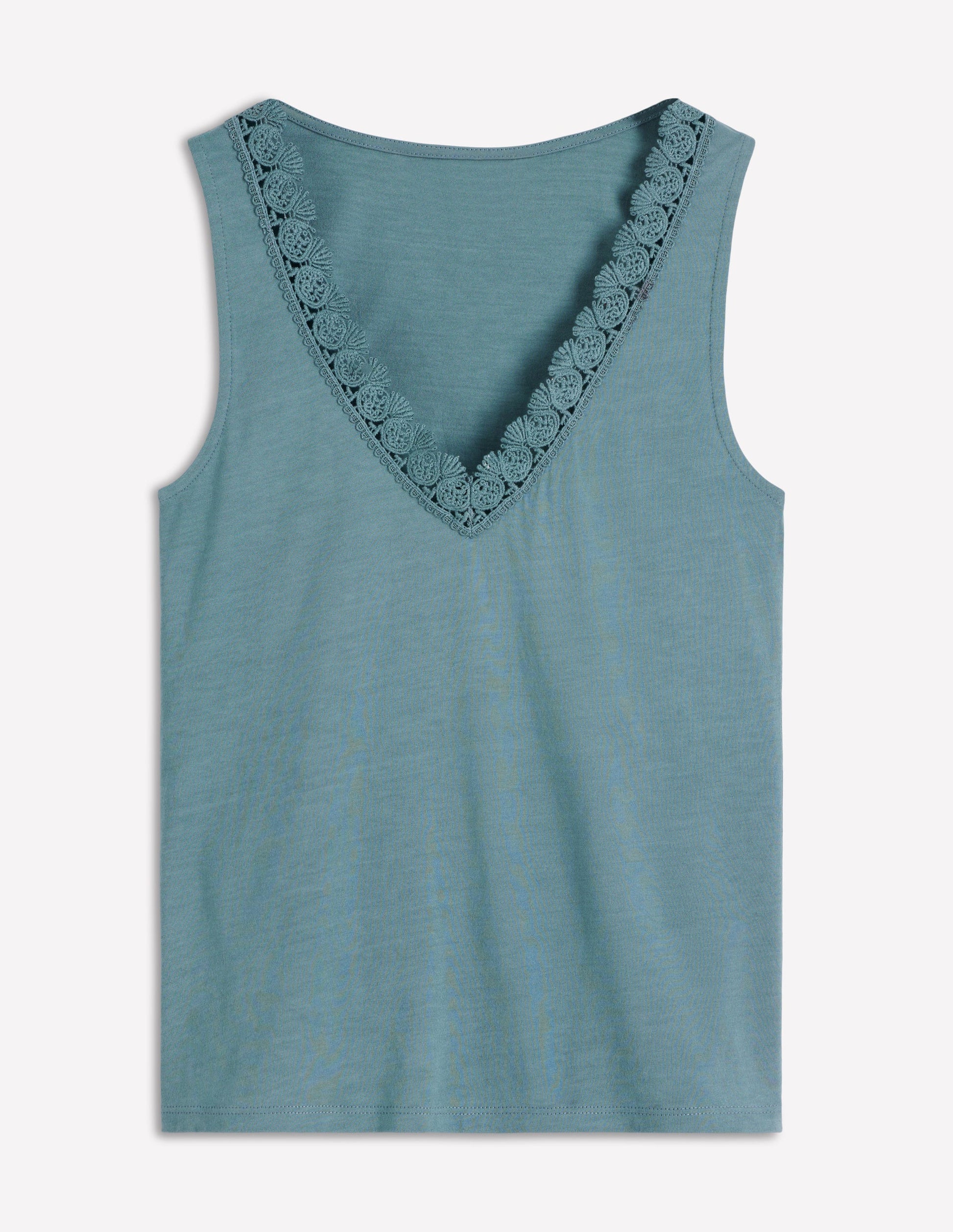 Flora Lace Trim Supersoft Vest-Captains Blue-5
