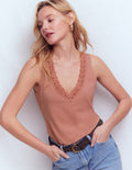 Superweiches Top mit V-Ausschnitt-Vintagerosa