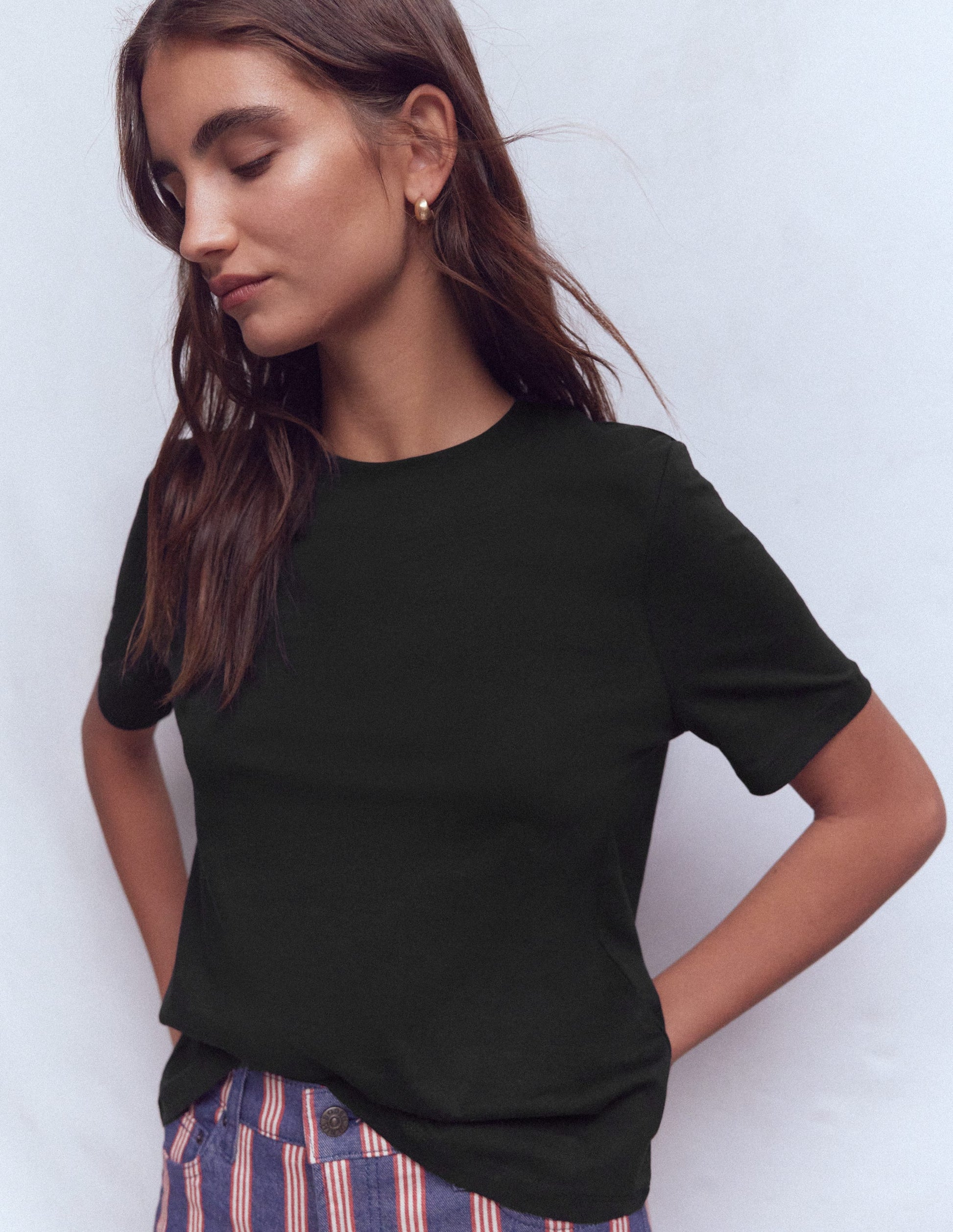 T-Shirt aus Baumwolle-Schwarz-4