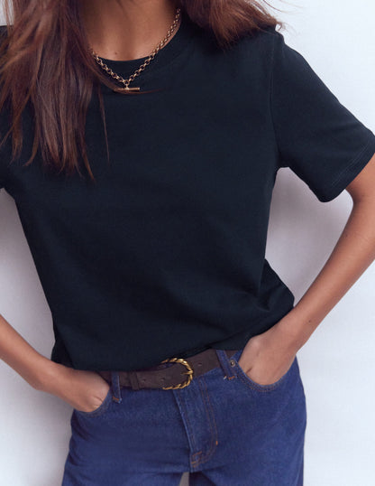 T-Shirt aus Baumwolle-Marineblau-2