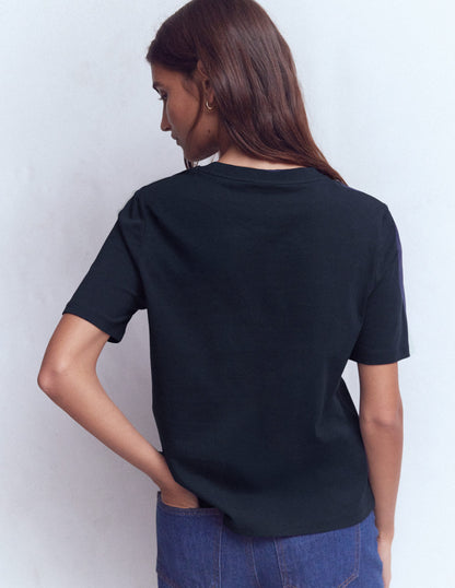 T-Shirt aus Baumwolle-Marineblau-3