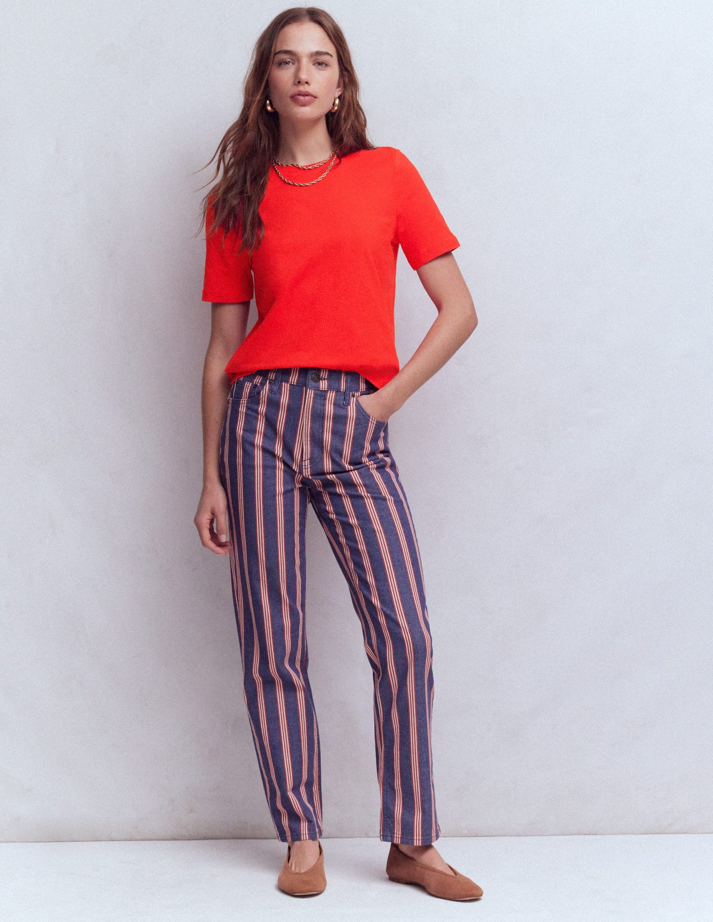 T-shirt en coton-ROUGE