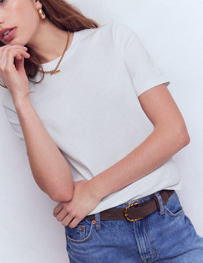 T-Shirt aus Baumwolle-Weiß-2