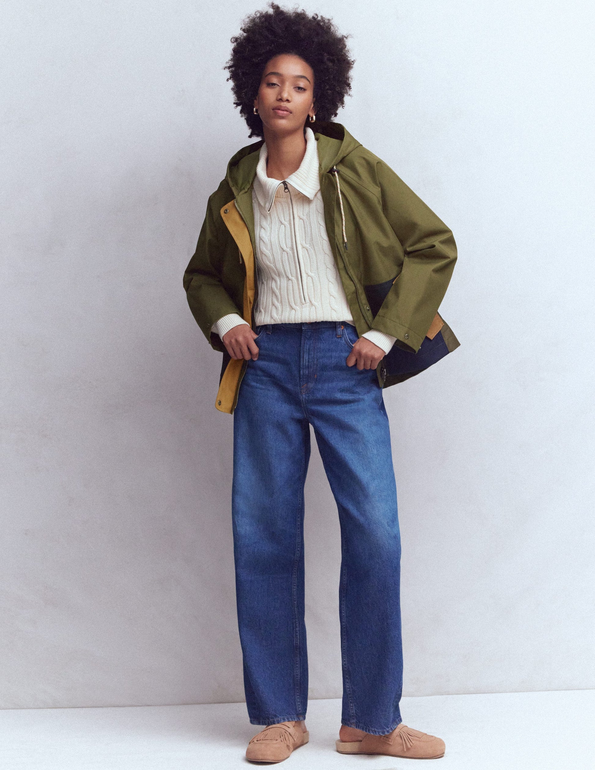 Leichter Regenmantel-Waldgrün, Blockfarben-6