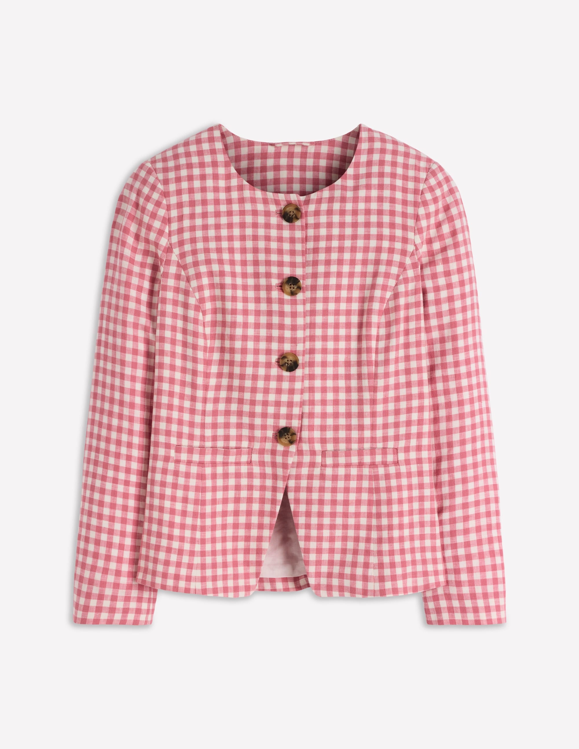 Blazer Hampstead en lin-Vichy vieux rose - Image 7