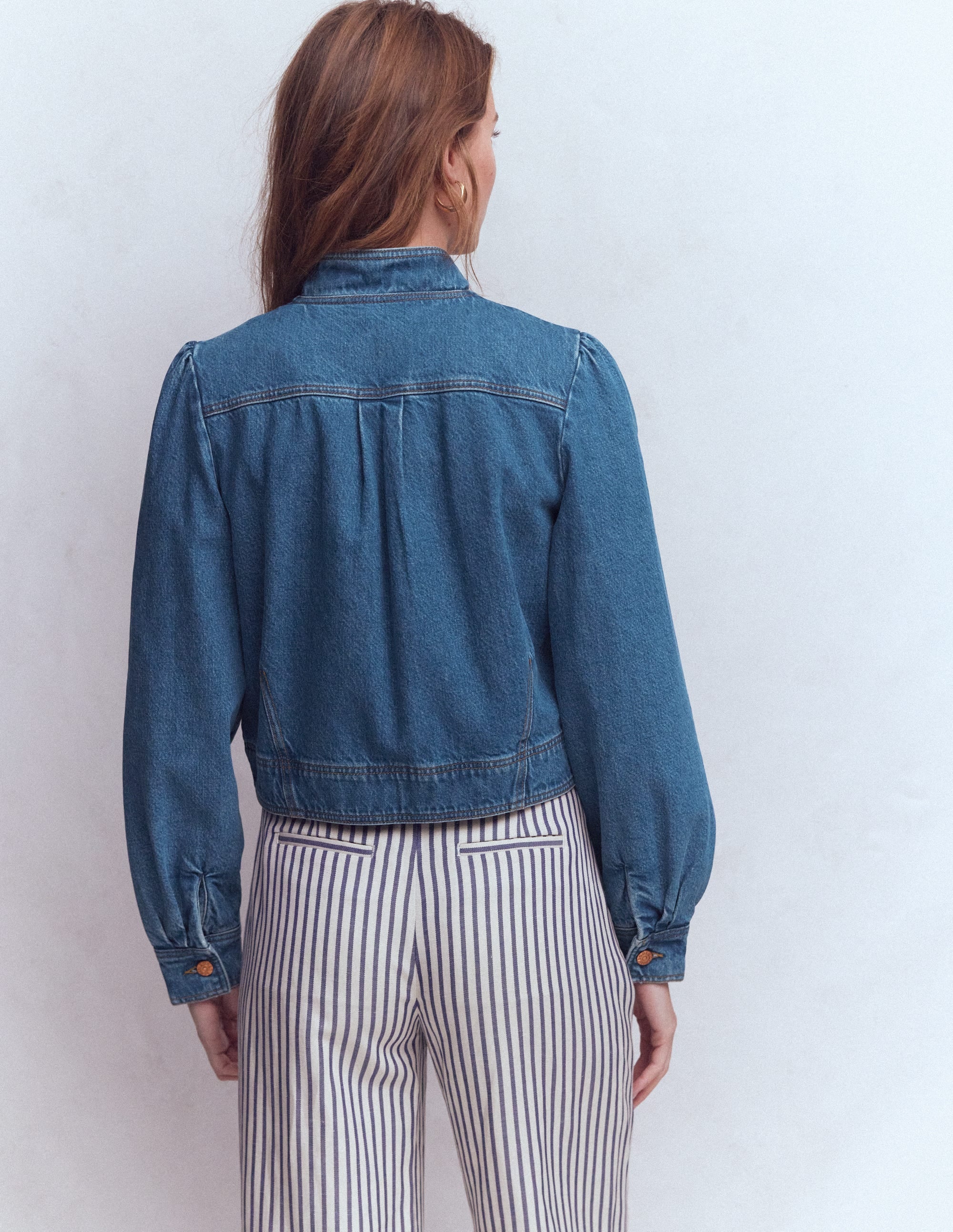 Jeansjacke mit Steppnaht-Mittlere Waschung, Denim - Image 3