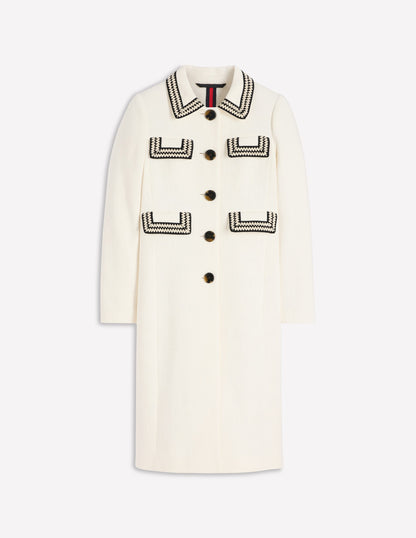 Pocket Detail Coat-Ivory-6