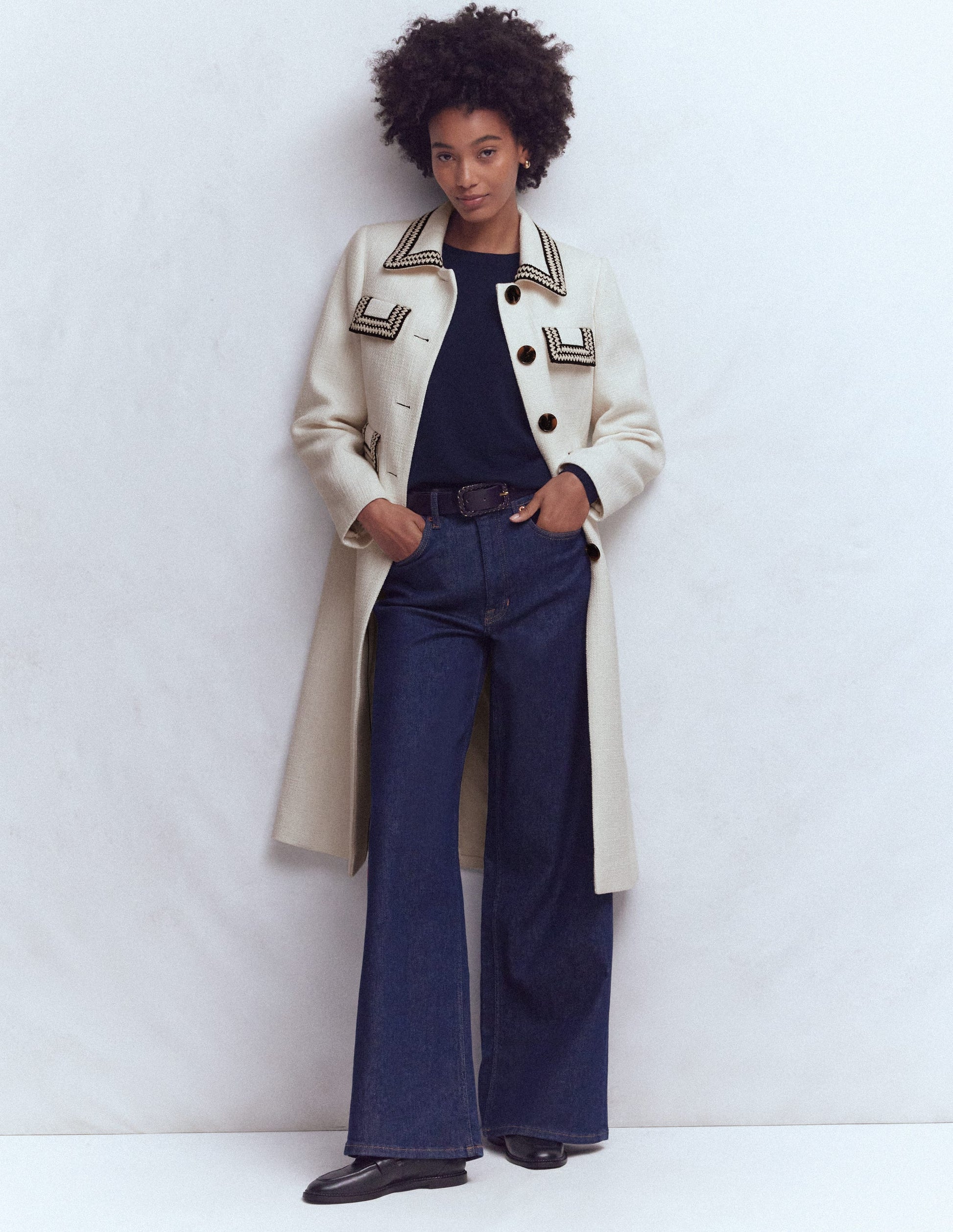 Pocket Detail Coat-Ivory-1