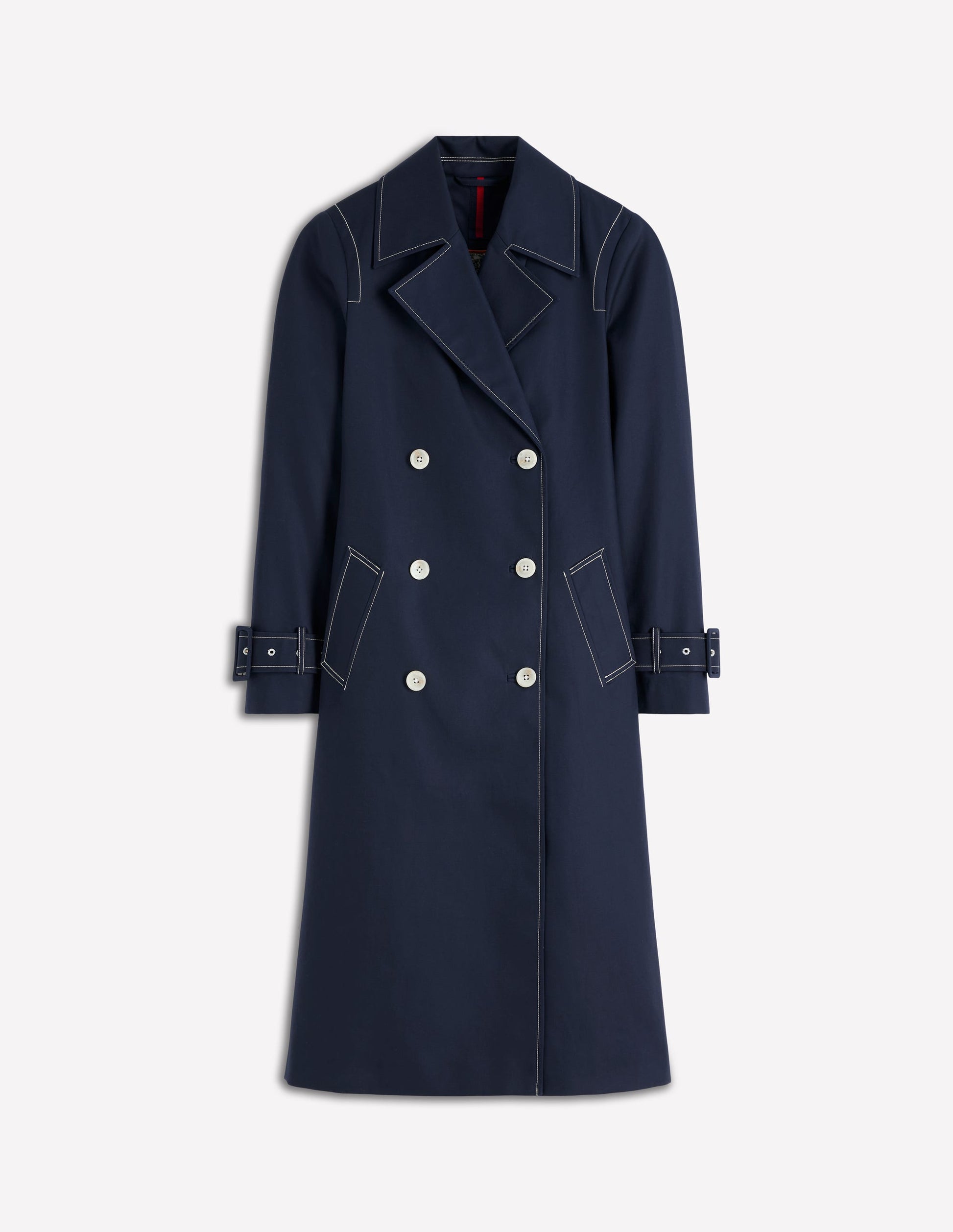Zweireihiger Trenchcoat-Marineblau-6