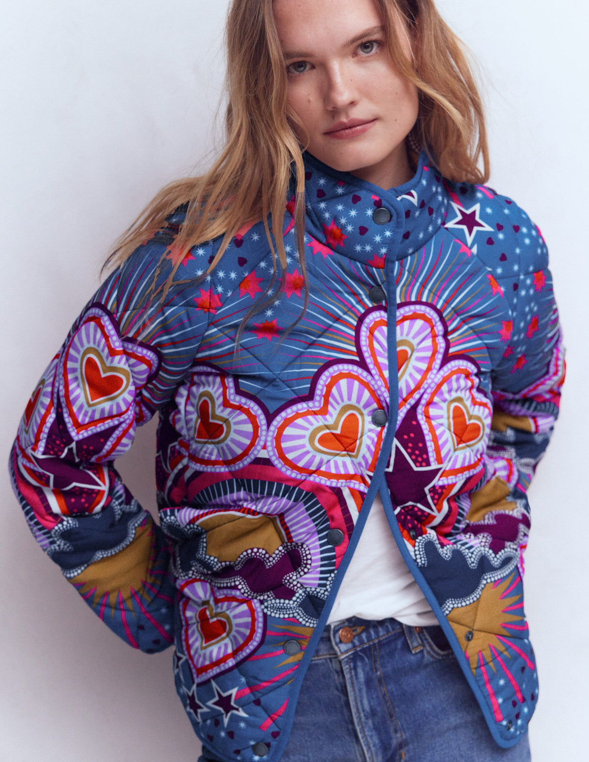 Bedruckte Steppjacke-Bunt, Gesprächsstoff - Image 4