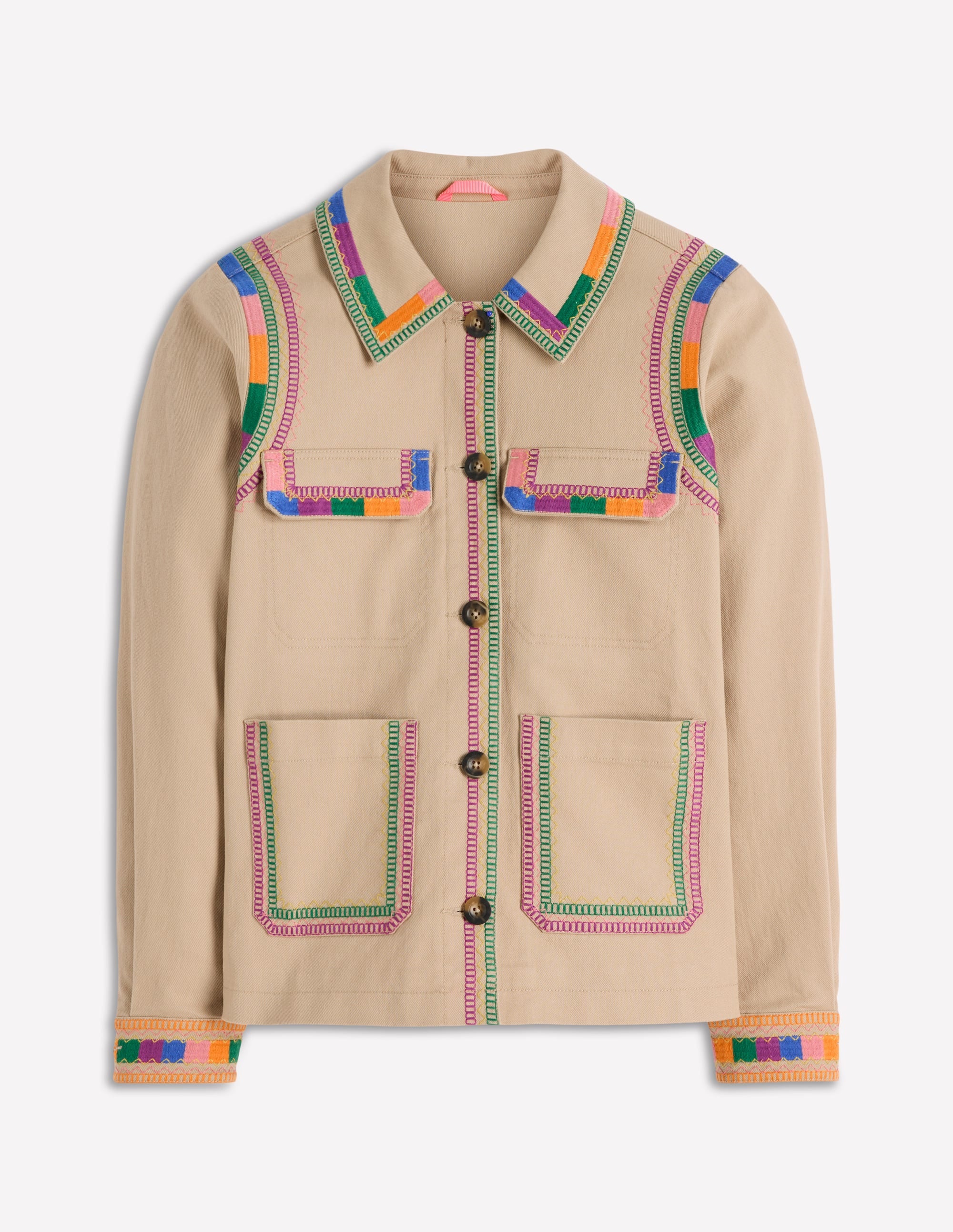 Veste utilitaire brodée-Camel chiné - Image 5