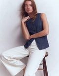 Jeansweste-Indigoblau, Denim