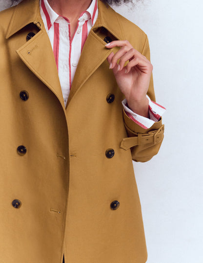 Ausgestellter Trenchcoat mit Herz-Bunt, Stroh-3