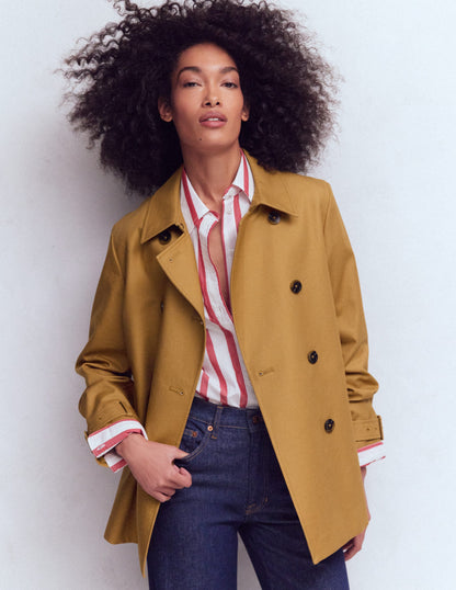 Ausgestellter Trenchcoat mit Herz-Bunt, Stroh-5