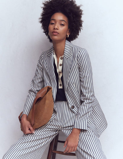 Woodbridge Relaxed Blazer-Blue and Ivory Stripe-2