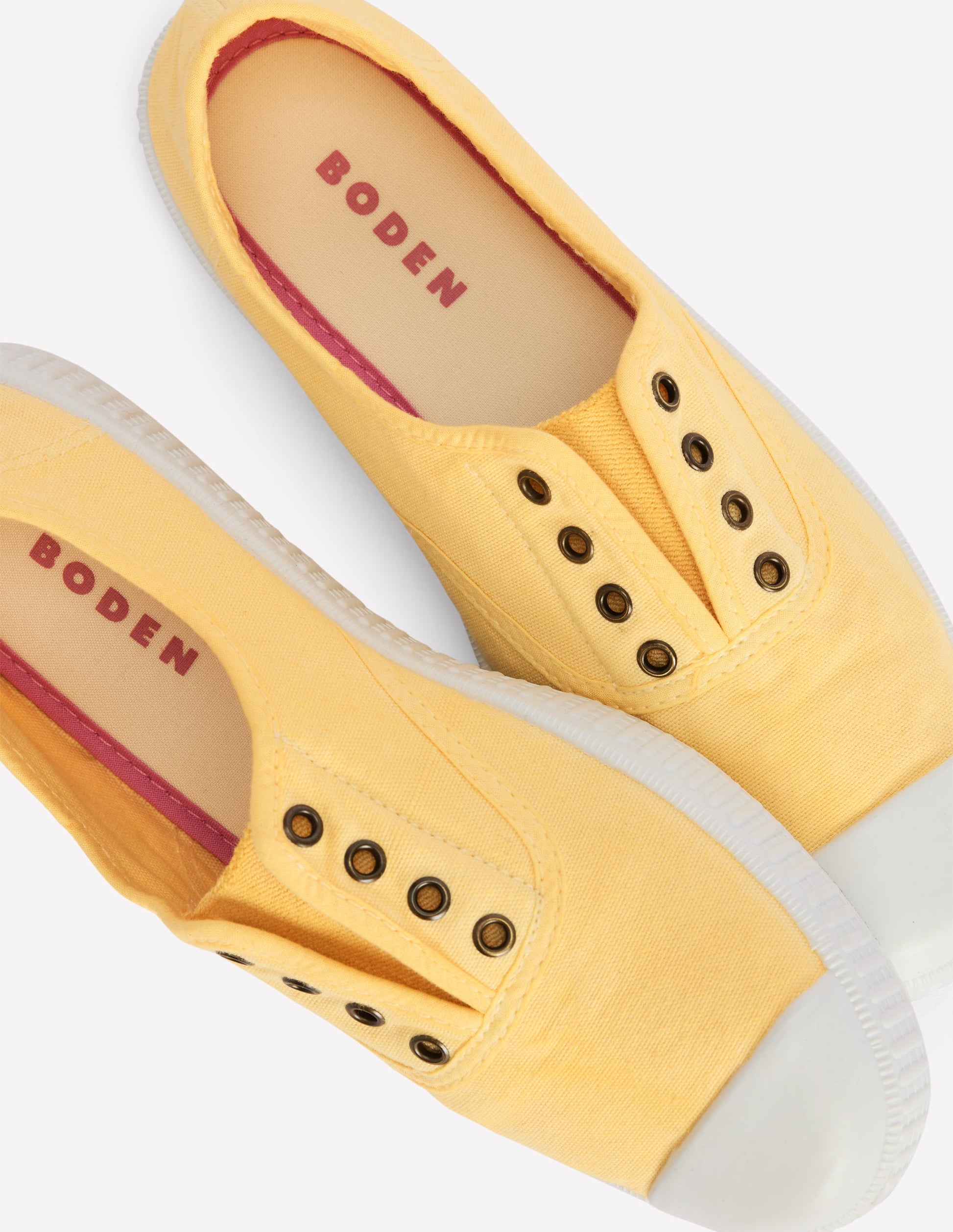 Laceless Canvas Plimsoll-Buttercream-4