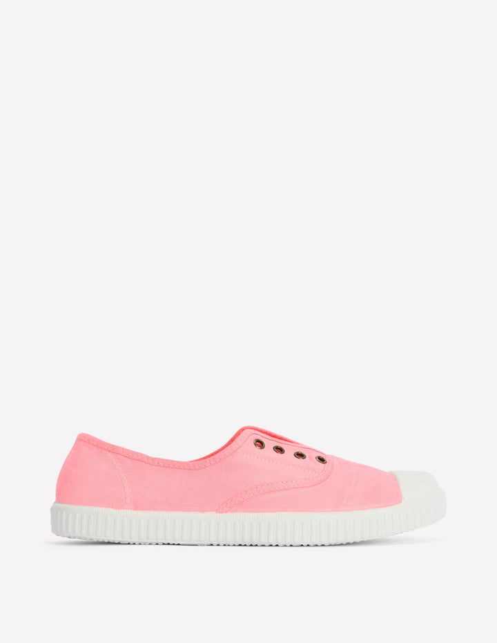 Laceless Canvas Plimsoll-Spring Blossom Pink