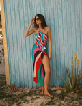 Sarong-Schal mit Muster-Bunt, Rhythmische Welle