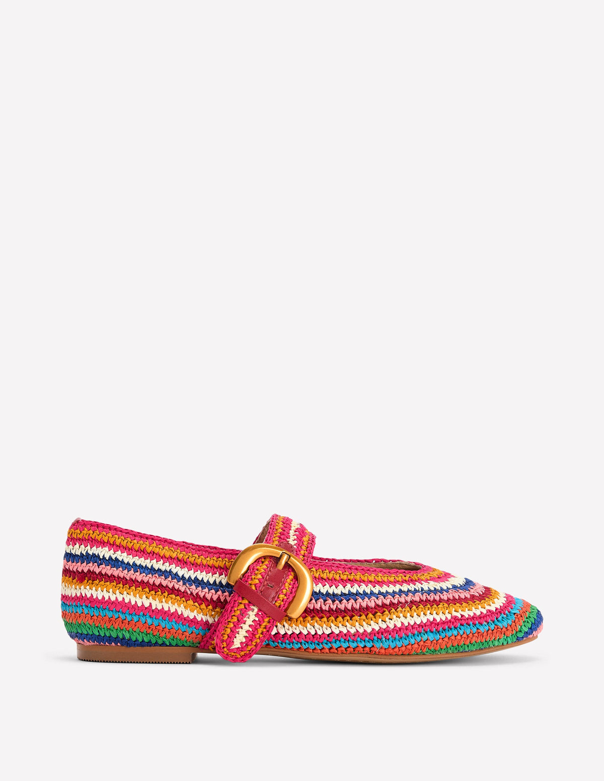 Kylie Flache Mary Janes mit Schnalle-Bunt, Bast - Image 1