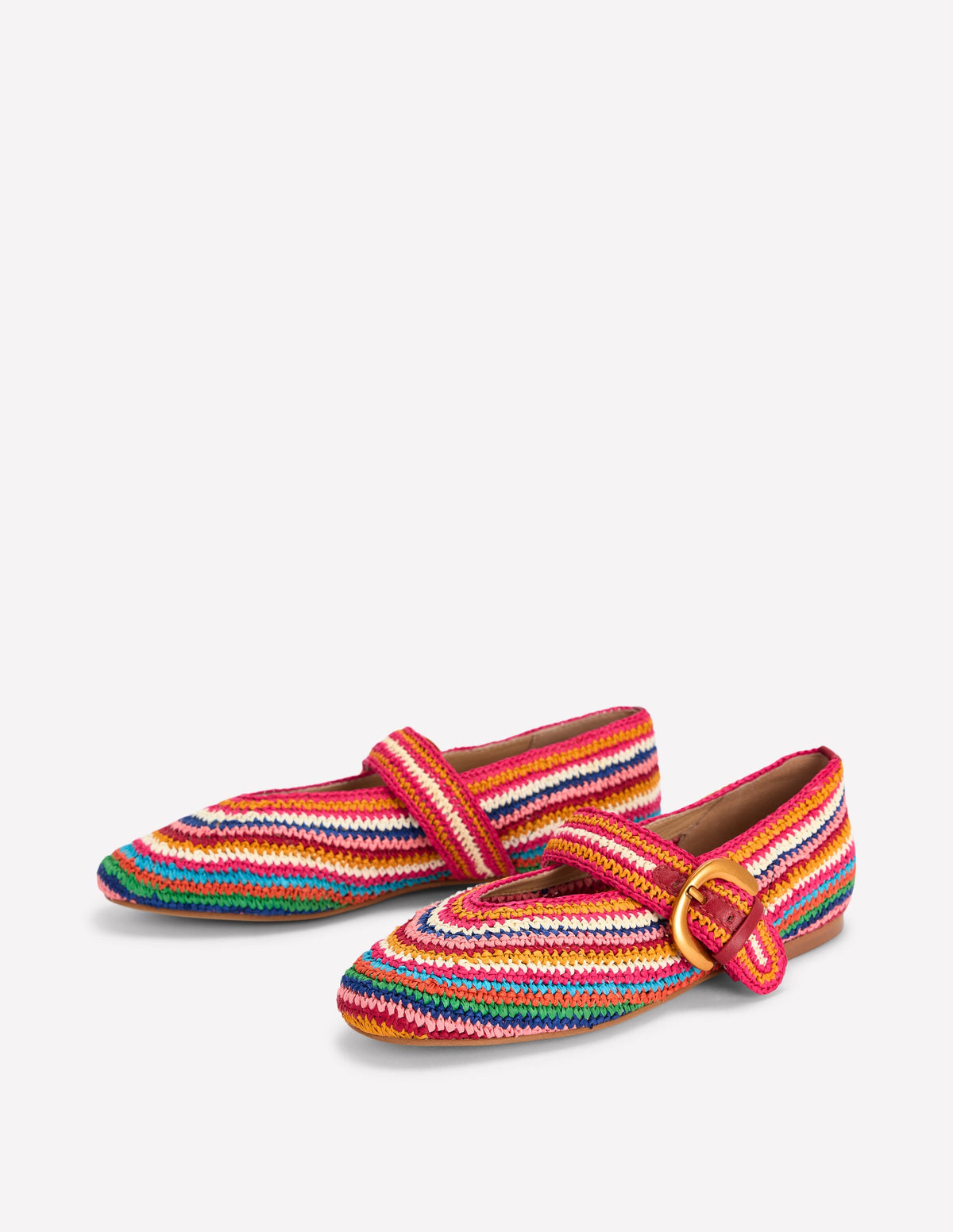 Kylie Flache Mary Janes mit Schnalle-Bunt, Bast - Image 4