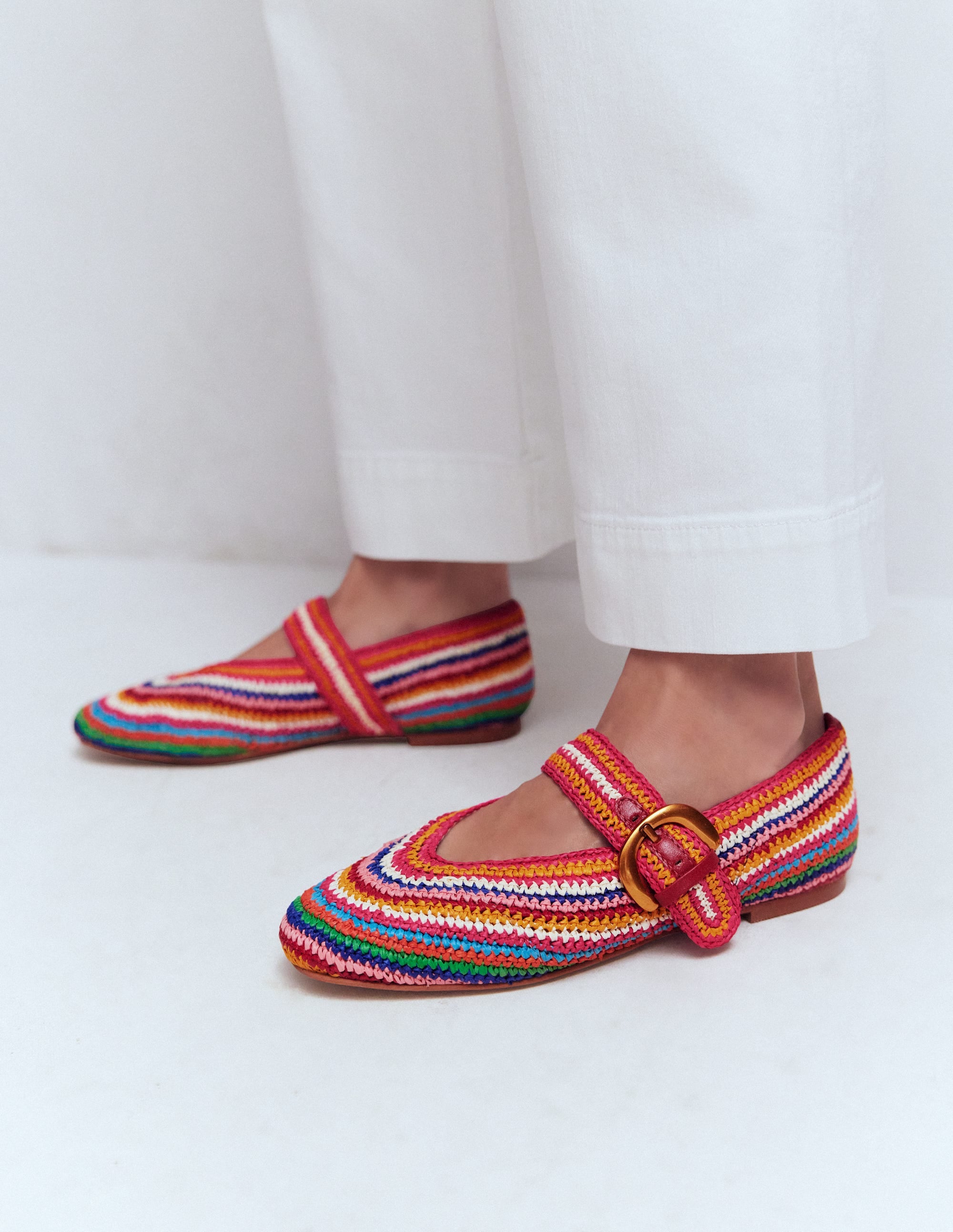 Kylie Flache Mary Janes mit Schnalle-Bunt, Bast - Image 2