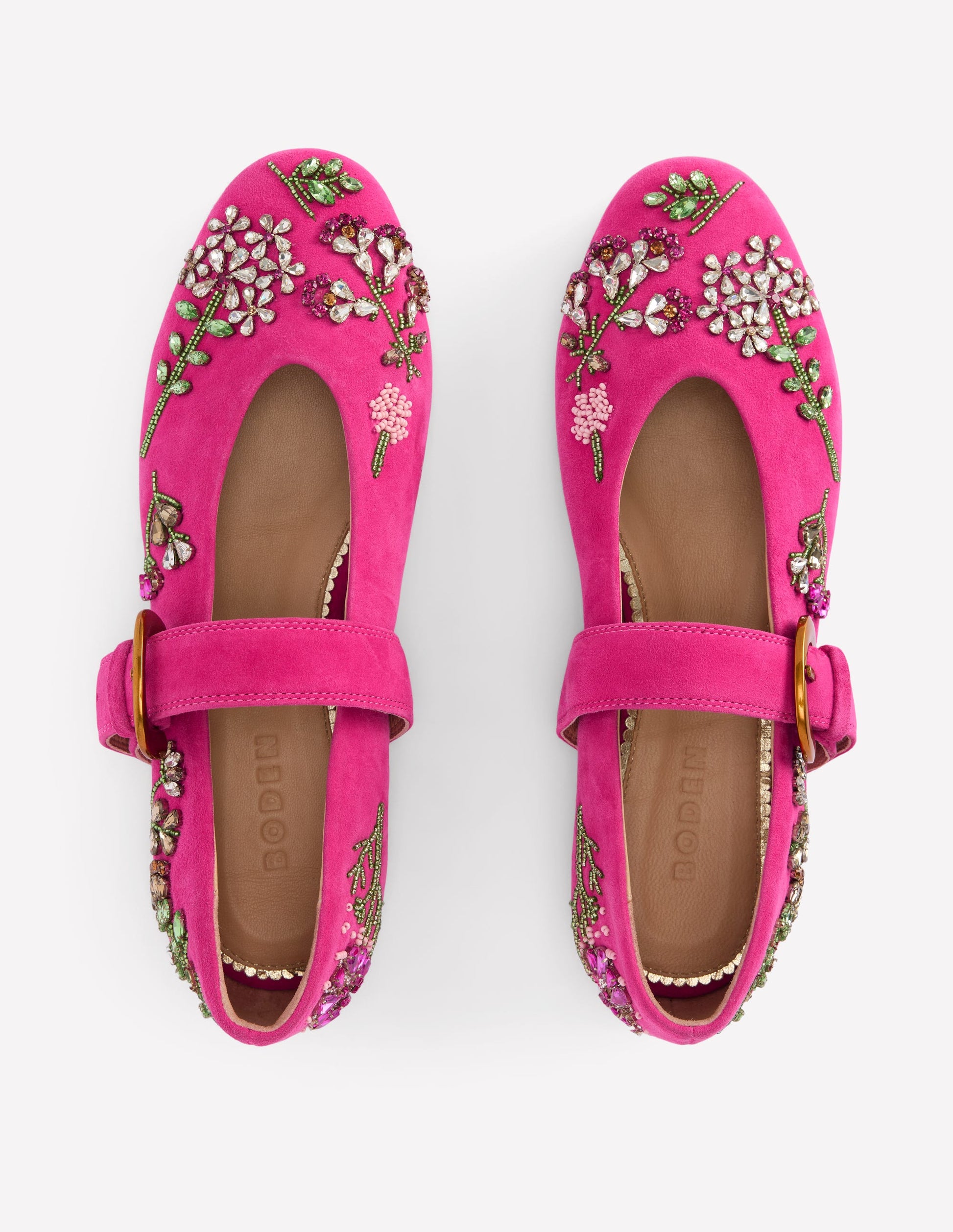 Kylie Flache Mary Janes mit Schnalle-Verziert Rosa-5