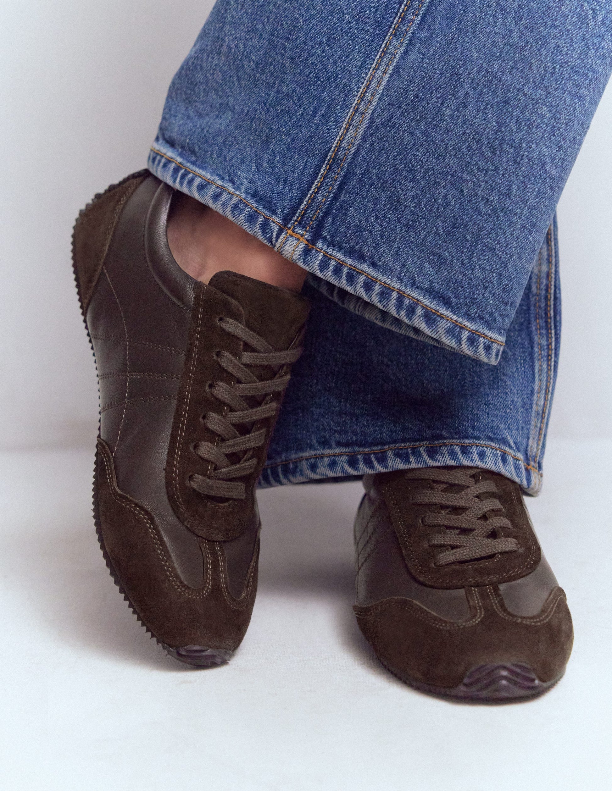 Baskets Delphine à semelles fines-Chocolat-2