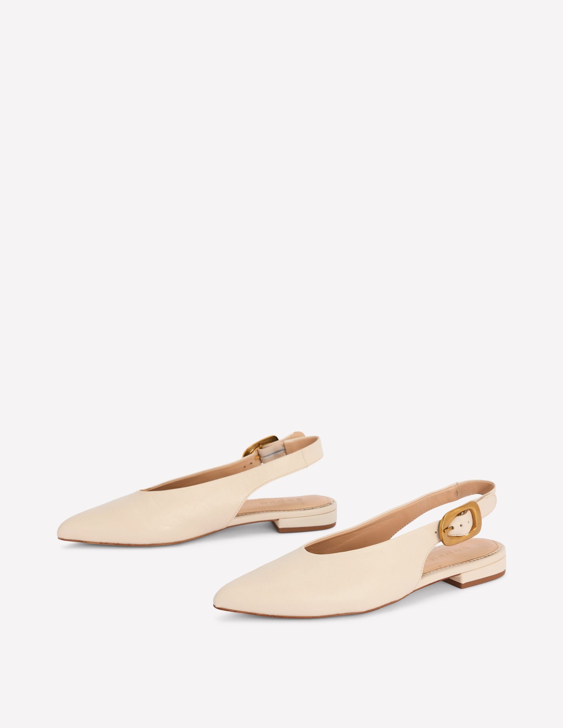 Hochgeschnittene, flache Schuhe mit spitzem Zehenbereich-Beige-4