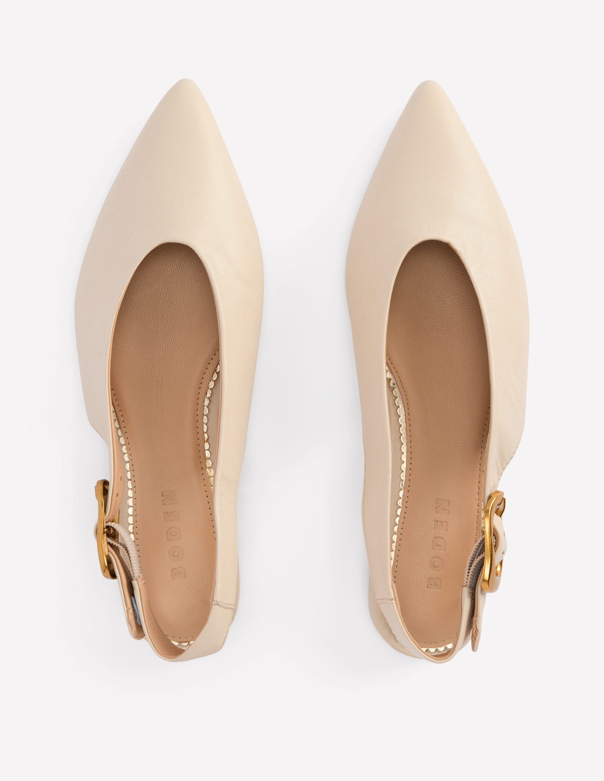 Hochgeschnittene, flache Schuhe mit spitzem Zehenbereich-Beige-6