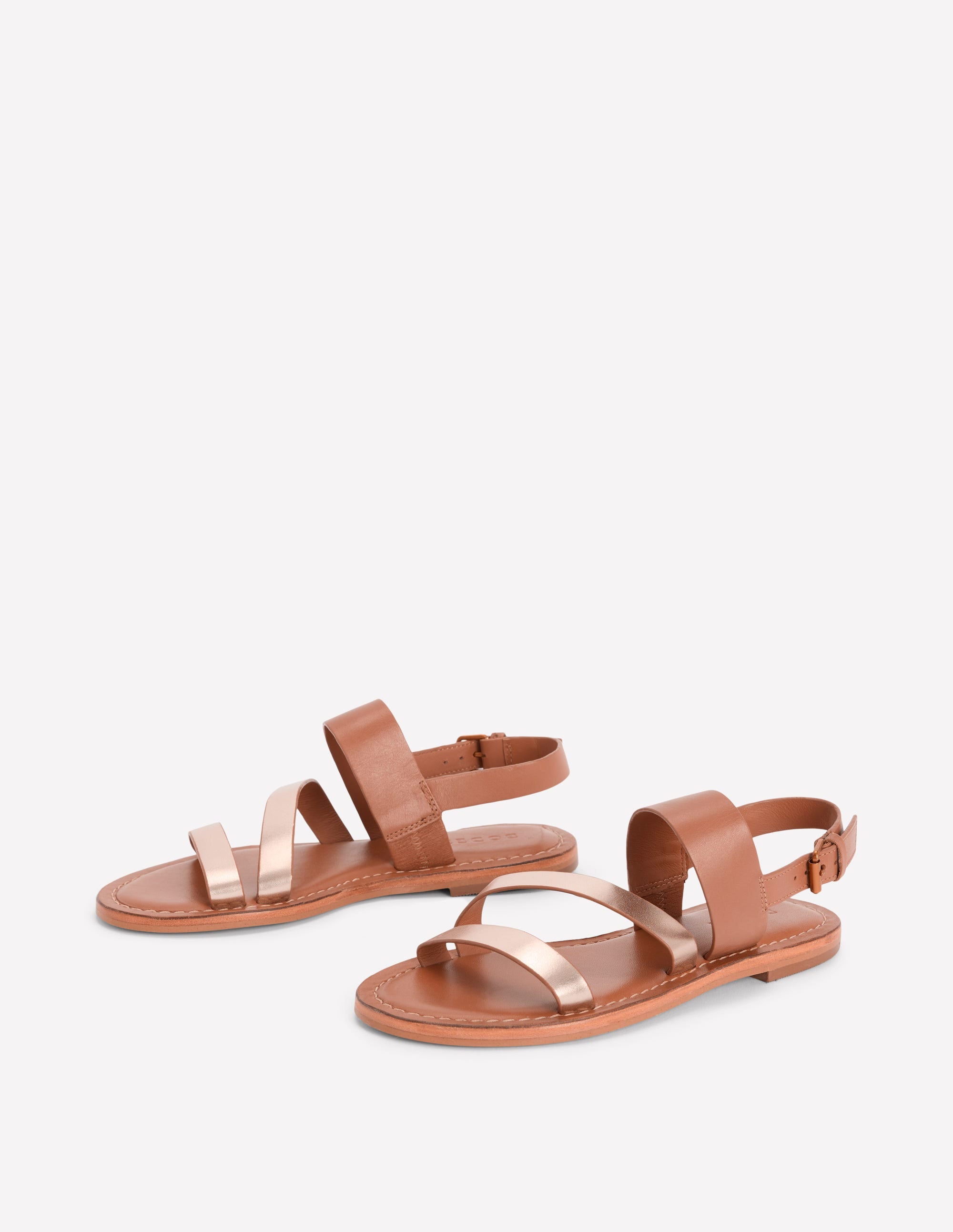 Asymmetrische Sandalen-Hellbraun/Gold - Image 4
