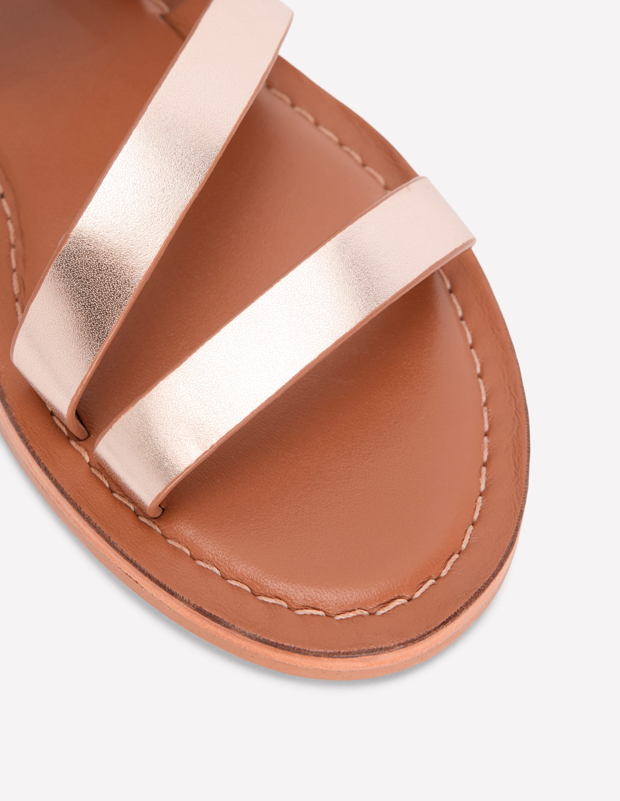 Asymmetrische Sandalen-Hellbraun/Gold - Image 5