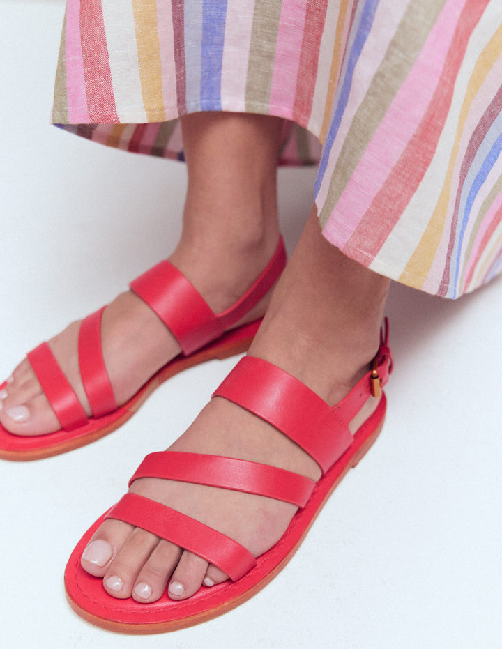 Asymmetrische Sandalen-ROT