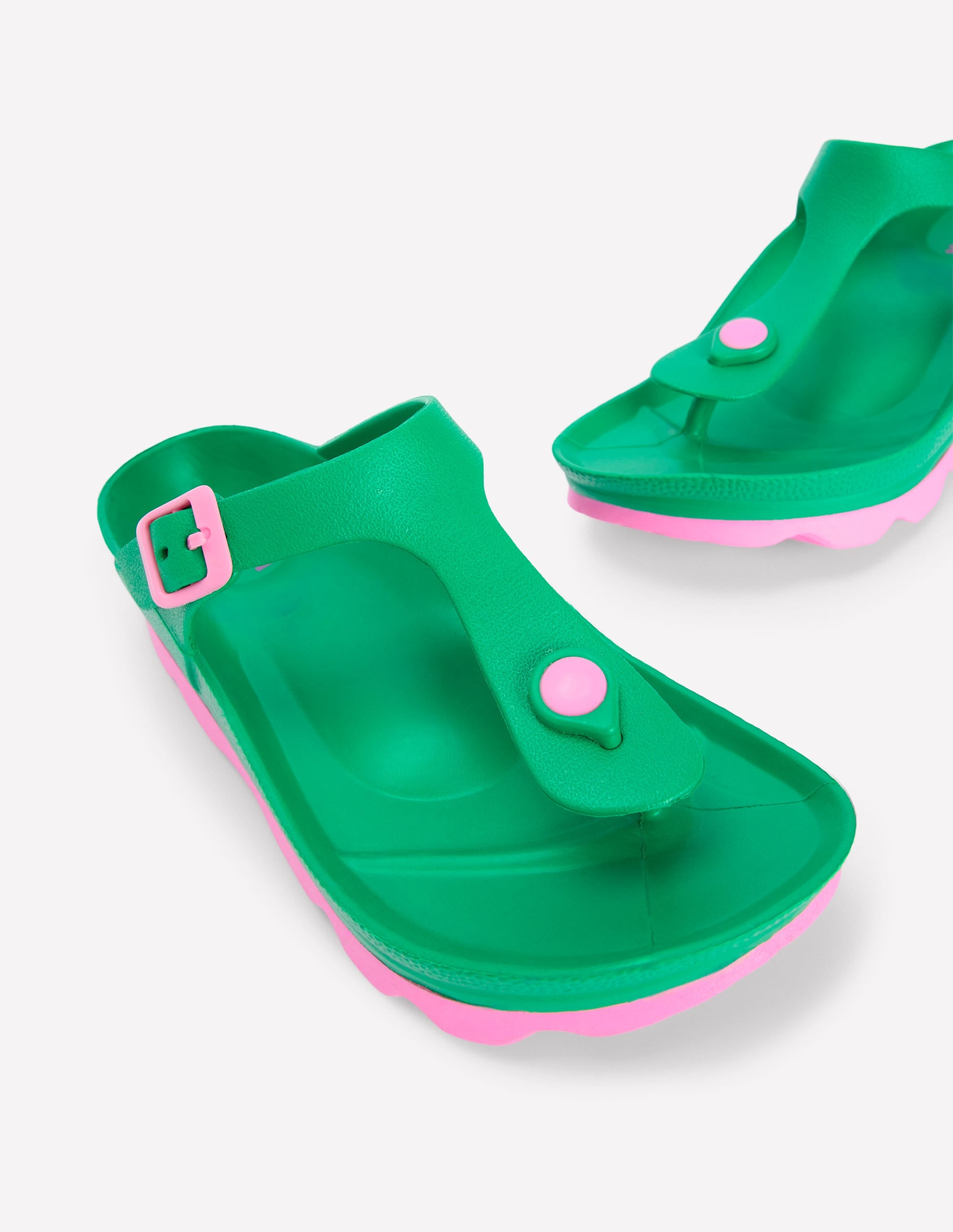 Lyla Toe Post Sandals-Green/Pink - Image 4