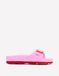 Lyla Pantoletten mit Schnalle-Pink/Rot