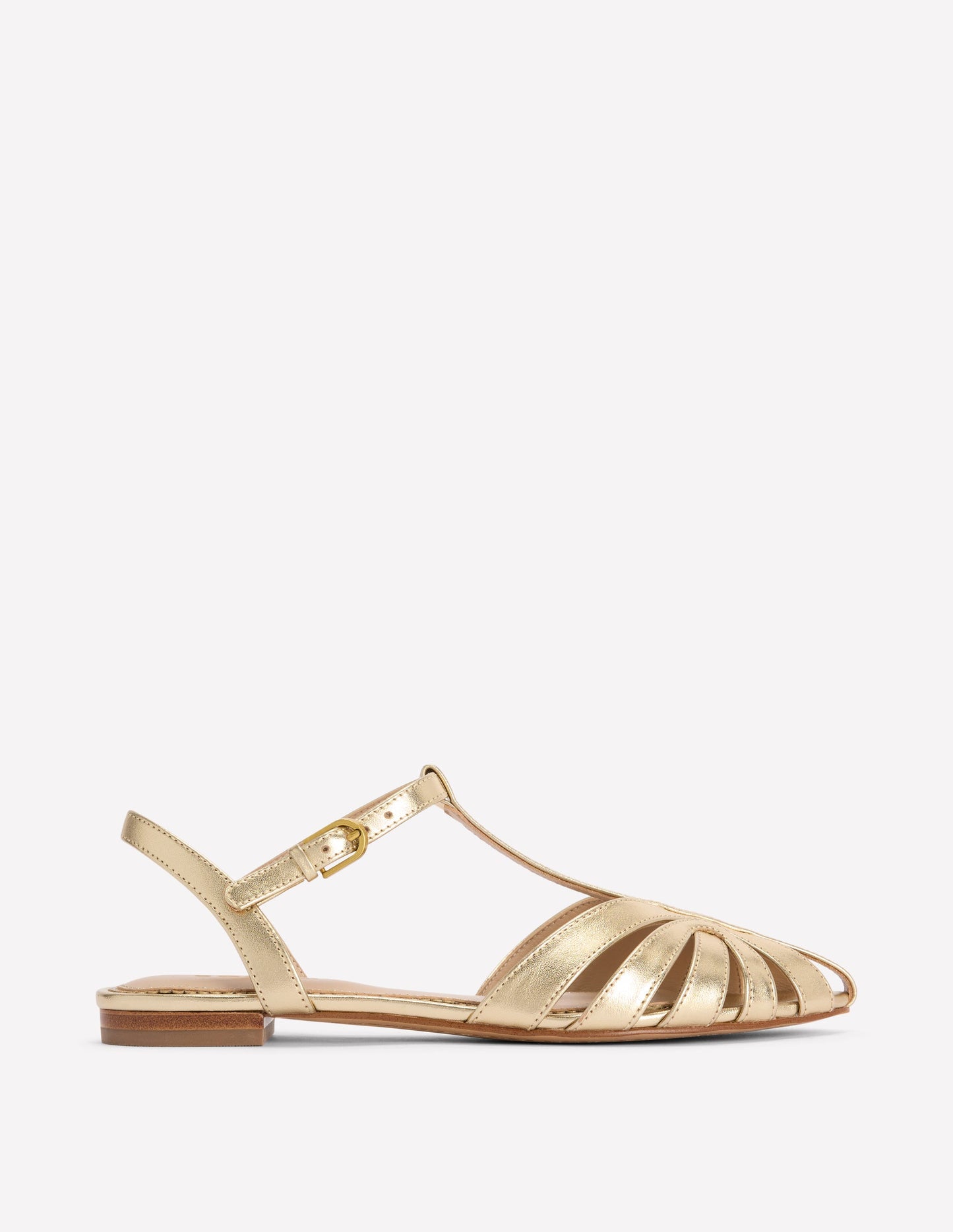 Flache Sandalen mit Gitterdesign-Gold