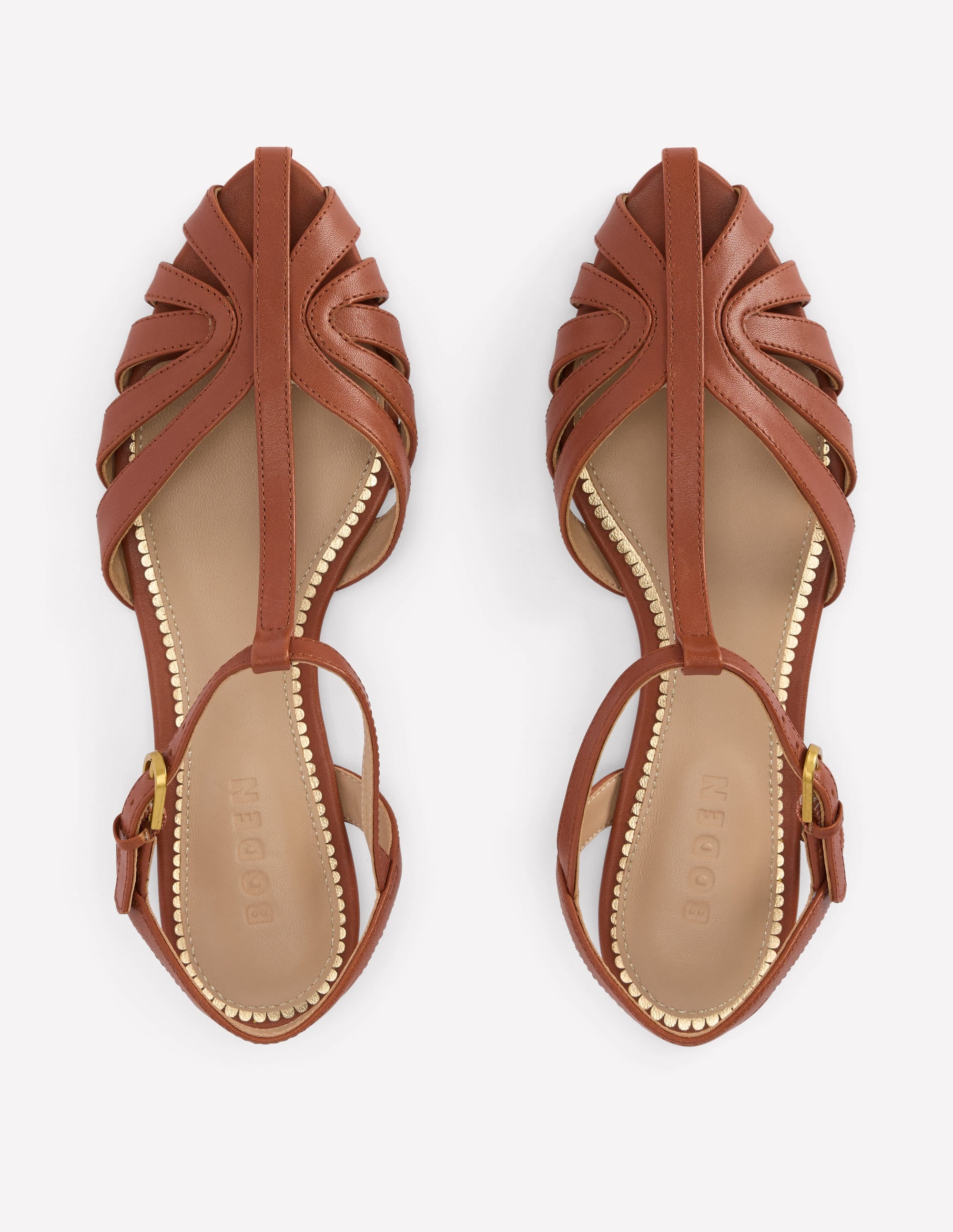 Flache Sandalen mit Gitterdesign-Hellbraun - Image 5