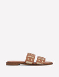 Flache Sandalen mit verschlungenem Design-Hellbraun