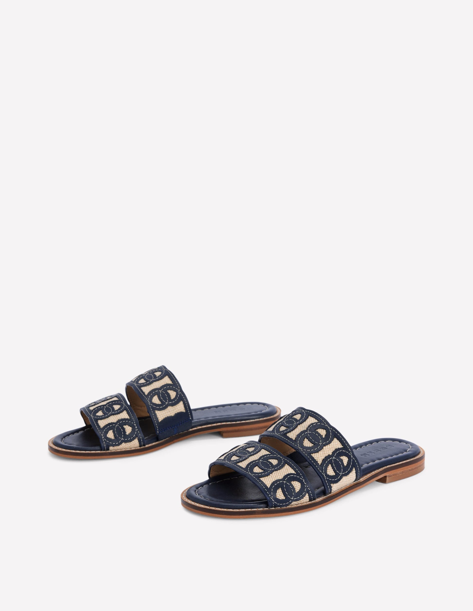 Flache Sandalen mit verschlungenem Design-Marineblau-4