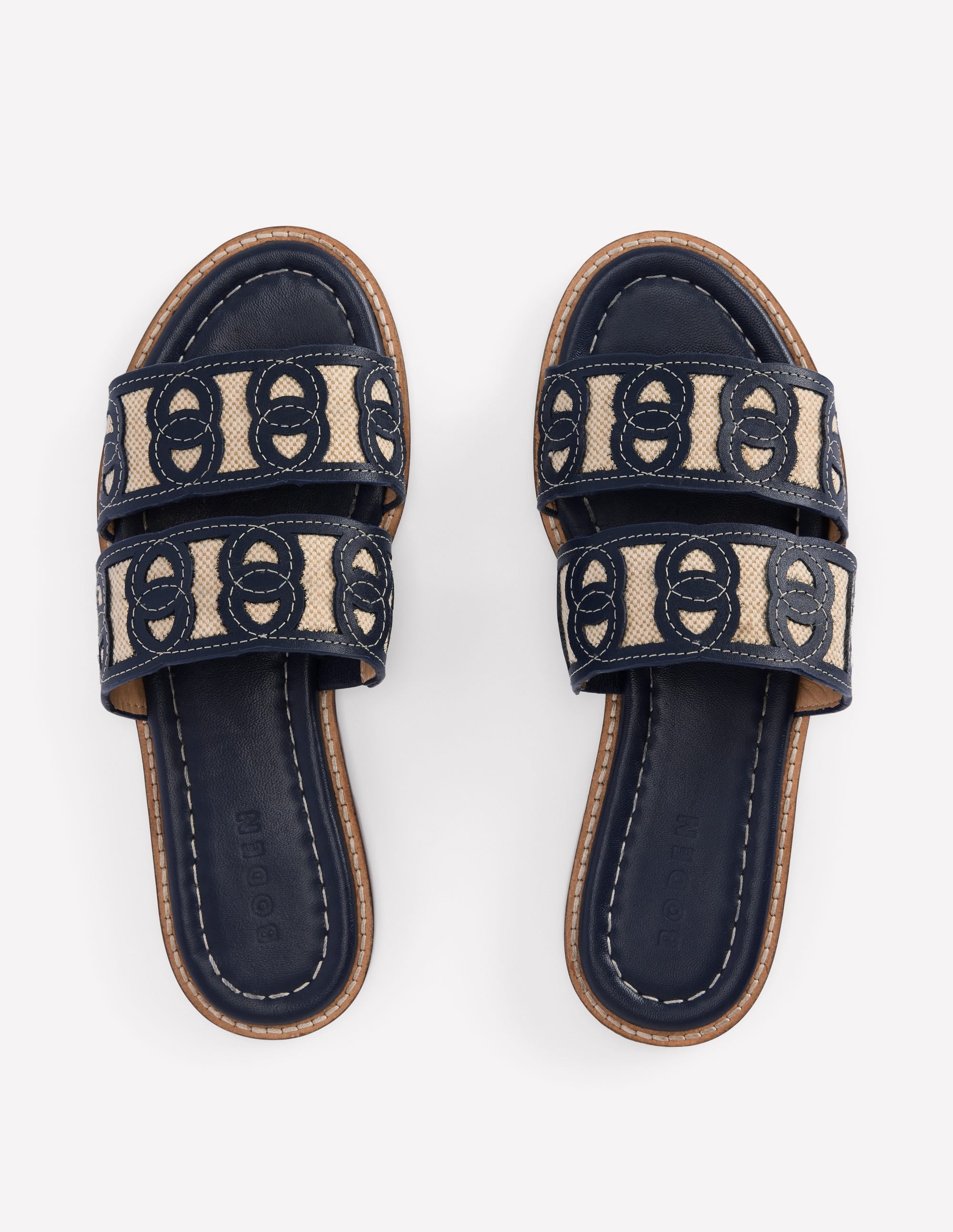 Flache Sandalen mit verschlungenem Design-Marineblau - Image 6