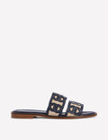 Flache Sandalen mit verschlungenem Design-Marineblau