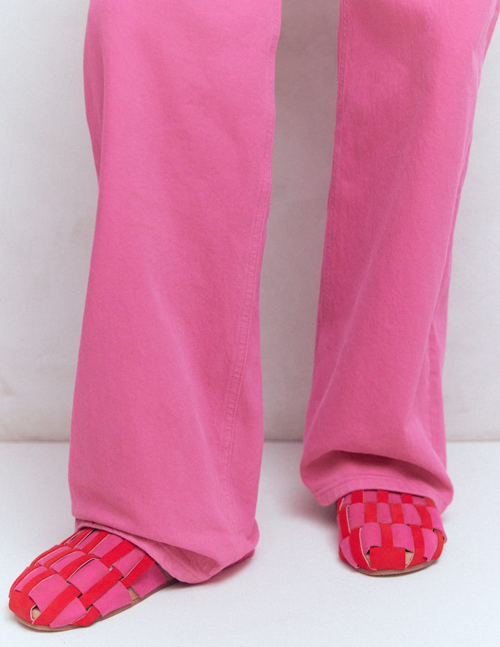Loretta Riemen-Clogs-Pink/Rot